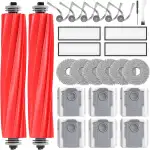 26 Stück QV 35A Zubehör für Roborock QV 35A/QV 35S / QR598 / QR798 Saugroboter, 2 Hauptbürste, 6 Wischpads, 6 Staubbeutel,4 HEPA-Filter, 6 Seitenbürsten,1 Reinigungsbürste, 1 Schraubendreher