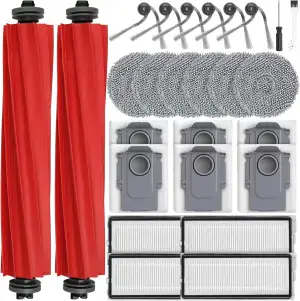 26 Stück Zubehör für Roborock QV 35A/QV 35S / QR598 / QR798 Saugroboter, 2 Haupt