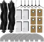 MS1 MAX Replacement Parts for For MONSGA MS1 MAX Robotic Vacuum Cleaner Parts with 1 Roller Brush, 4 HEAP, 6 Mop, 6 Dust Bags, 6 Side Brushes, 1 Clean Brush (For MS1 MAX Replacement Parts)