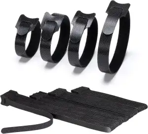 Klettband Kabelbinder Klett Schwarz 100 Stück 150/180/200/250mm, zone Kabel Klet