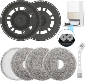 4 Wischtücher mit 2 Ersatzhalterung für Dreame L10S Pro Ultra Heat/L10S Ultra Ge