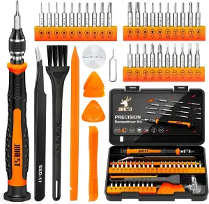 JOREST 40Pcs Feinmechaniker Schraubendreher Set, Mini Werkzeug Kit mit Torx T1 T2 T3 T4 T5, TR6 T7 T8 T9 T10 T15, Triwing Y00, Stern P2 P5, -1.0/2.0, usw, für Switch, PS4, Laptop, Xbox, Brillen, Uhren