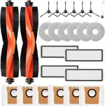 25 Stück Zubehör für Xiaomi X20 Max / X20 Pro Saugroboter, 6 Staubbeutel 6 Wischpad 2 Hauptbürste 6 Seitenbürsten 4 HEPA Filter 1 Reinigungsbürste. Ersatzteile für Xiaomi X20