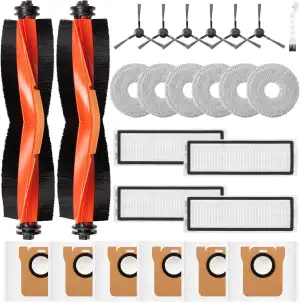 25 Stück Zubehör für Xiaomi X20 Max / X20 Pro Saugroboter, 6 Staubbeutel 6 Wisch