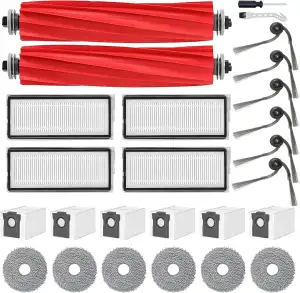 26 Stück Zubehör set für Roborock QV 35A / QV 35S，mit 2 Hauptbürsten, 6 Feuchttü