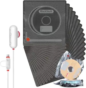 Vacbird 3D Filament Aufbewahrung Vakuum Kit, 30er Schwarz Vakuumbeutel mit USB-Pumpe(30 * 34cm), Vacuum Storage Schutz Filament von Feuchtigkeit