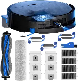 Kompatibles Ersatzteile-Set für Ecovacs Deebot X9 Pro Omni/X9 Pro Roboter-Staubsauger–19-teilig:1 Hauptbürste,1 Wischrolle,6 Staubbeutel,4 HEPA-Filter,6 Seitenbürsten (X9 Pro Omni / X9 Pro Zubehör)