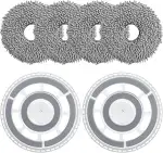 4 Wischtücher mit 2 Ersatzhalterung Zubehör für Roborock Qrevo S/Qrevo Master/Qrevo Pro/Qrevo Plu...