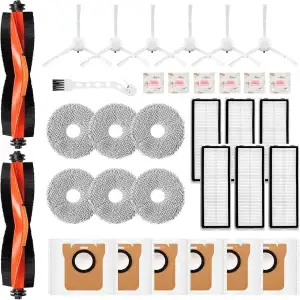 27 Stück Zubehör für Xiaomi X20+ / X10 Plus Saugroboter, Ersatzteile 6 Staubbeut