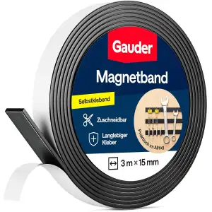 GAUDER Magnetband selbstklebend stark - Magnetstreifen selbstklebend stark - Mag