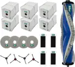 Sillar Zubehör-Set 19-teilig für Saugroboter – kompatibel mit Deebot T30 PRO OMNI/Ecovacs T30 OMNI – Hauptbürste, 4 Seitenbürsten, 4 HEPA-Filter, 6 Staubbeutel, 4 Mikrofaser-Wischpads