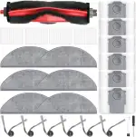 25 Stück Zubehör Set für Roborock Q7 L5+ / Q7 L5 / Q7 M5+ / Q7 M5 Saugroboter, Ersatzteile mit 1 Hauptbürste, 6 Staubbeutel, 6 Wischpads, 4 Filter, 6 Seitenbürste, 1Reinigungsbürste,1Schraubendreher