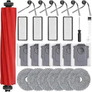 25 Stück Zubehör für Roborock QV35A QV35S QR598 QR798 Saugroboter | 1 Hauptbürste, 6 Staubbeutel,...