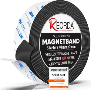 REORDA Magnetband selbstklebend stark - Magnetstreifen selbstklebend mit starkem