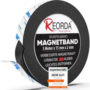 REORDA® Magnetband selbstklebend stark - Magnetstreifen selbstklebend mit starke