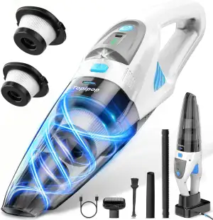 Topipop Handstaubsauger, 25000Pa Handstaubsauger Akku mit Ladestation, waschbare