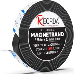 REORDA® Magnetband selbstklebend stark - Magnetstreifen selbstklebend mit starke