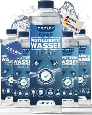 Mapeau CPAP destilliertes Wasser für CPAP-Geräte, Wasser für Sauerstoffgerät, In