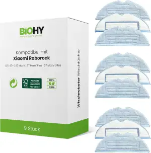 BiOHY Wischtücher Set (9er-Set) | kompatibel mit Roborock S8, S7, S7 +, MaxV Ult