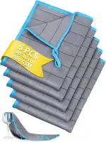 Euqvunn Carbon Mikrofasertücher Set (5 Stück) | 400GSM Profi Reinigungstücher | Streifenfrei & Fusselfrei, Rautenstruktur gegen Fett | Für Glas, Auto, Küche | Blau 30x40cm